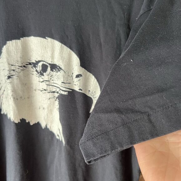 Screen Star Made in USA Bald Eagle Black Shirt Animal Bird We Care Fort Steer L - Picture 15 of 16